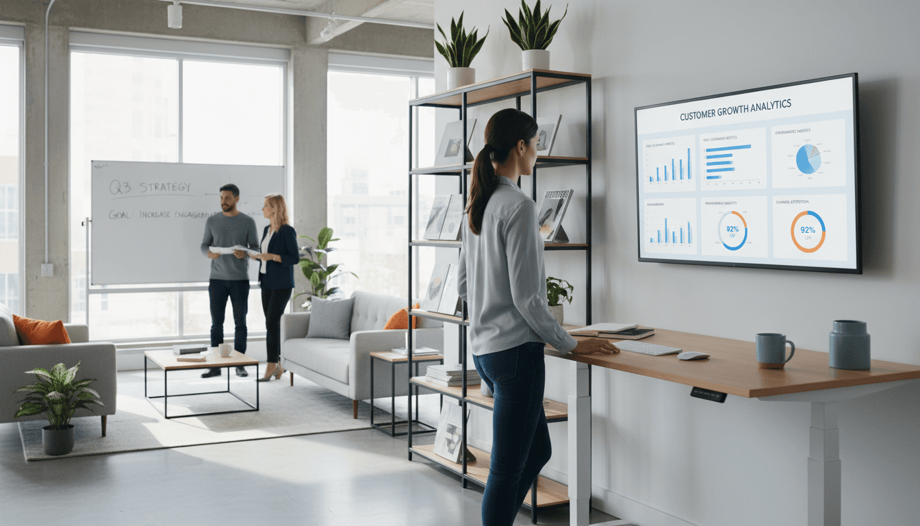 MHD-COMPANY LLC team reviewing marketing analytics and strategy in Albuquerque office